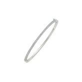 18k White Gold and Diamond Hinged Bracelet measuring 2mm thickness x 58mm width Gold Weight 10.94